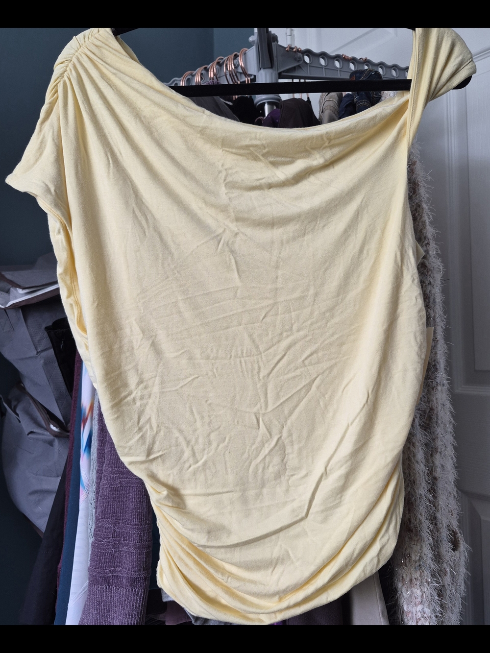 FORE Soft Scoop-Neck Women's Top in Light Yellow Sz L NWT